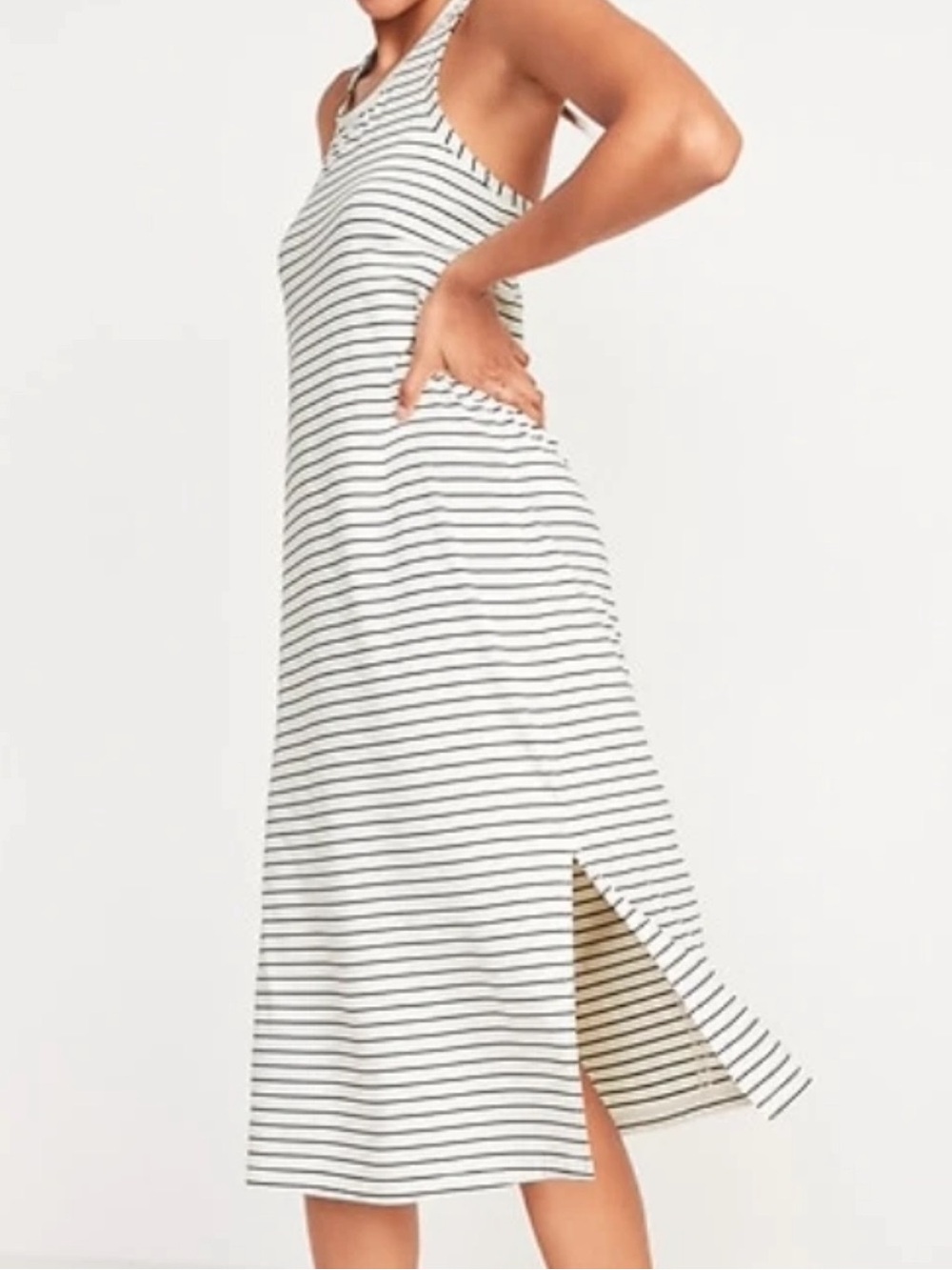 Old Navy Active Breathe On Stripe Midi Dress